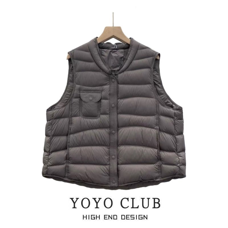 品牌折扣胖MM通勤风单排扣羽绒棉马甲2025秋冬季百搭轻薄背心外套,淘宝优惠券,粉丝福利购,淘宝优惠卷