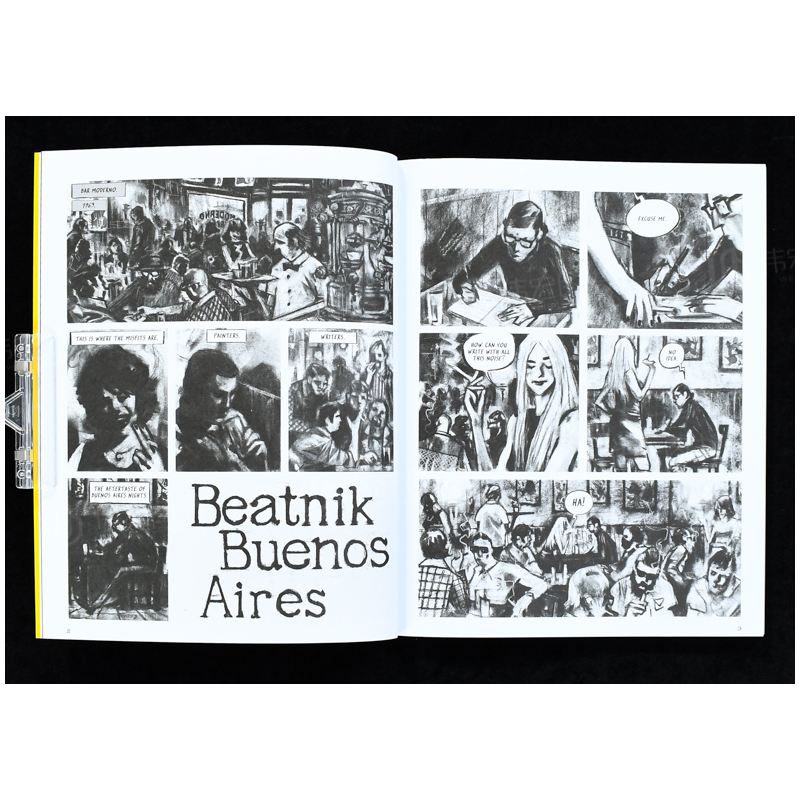 【现货】Beatnik时代的布宜诺斯艾利斯英文漫画进口原版图书Beatnik Buenos AiresDiego Arandojo Fantagraphics-图3