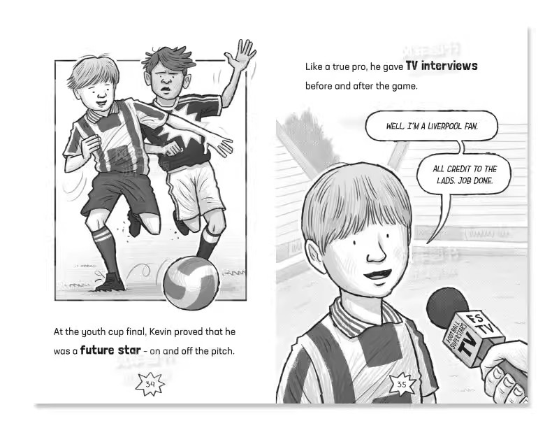 【预售】足球明星特辑：凯文·德布劳内英文漫画进口原版图书【Football Superstars】De Bruyne RulesSimon Mugford welbeckpubl-图0