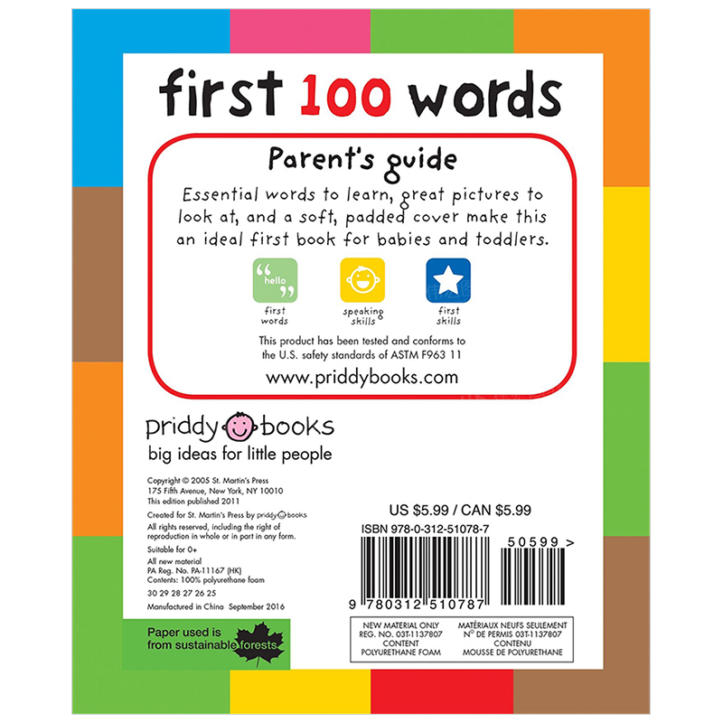 【预 售】初学100个单词英文儿童绘本知识百科First 100 WordsPriddy Books US出版Priddy进口原版外版书籍 - 图0