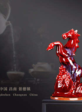 中式风古典家居客厅电视柜陶瓷器