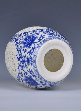 景德镇陶瓷花瓶镂空仿古工艺品