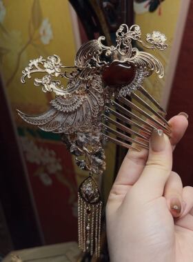 粉晶玛瑙配饰国风汉服旗袍