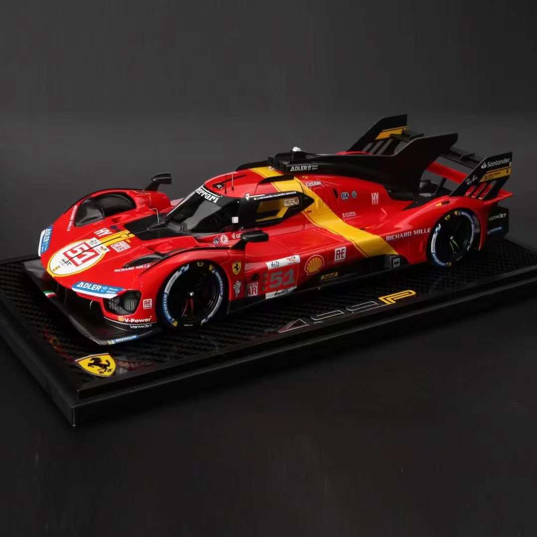 沙沙汽车模型BBR1:18法拉利499P Hypercar 2023勒芒51号赛车树脂-图0