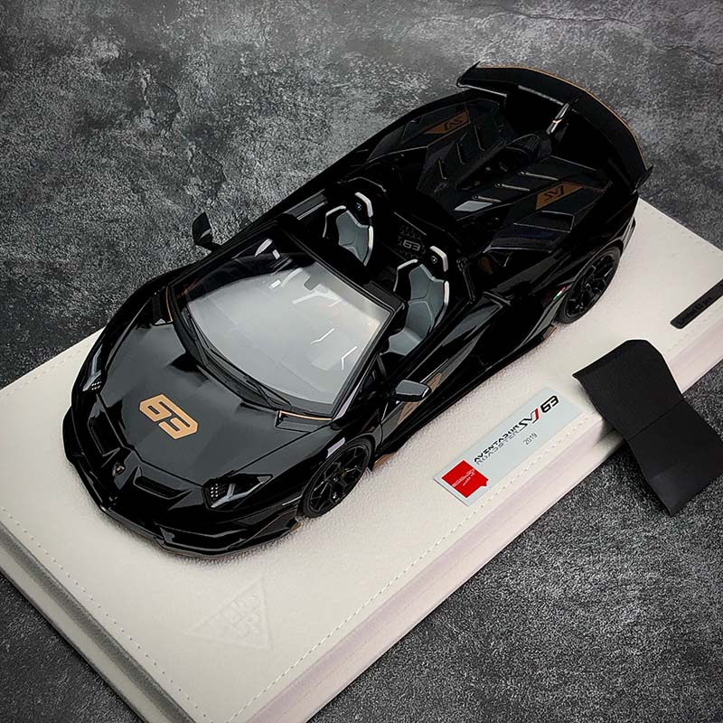 沙沙汽车模型Makeup MU1:18兰博基尼Aventador SVJ 63号敞篷树脂 - 图0