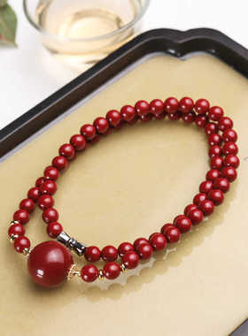 复古原创小众设计感大朱砂吊坠