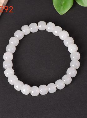 和田白玉圆珠手串小众简约设计