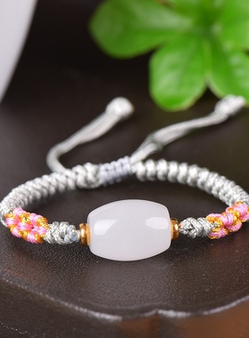 路路通手串手链新疆和田玉白玉