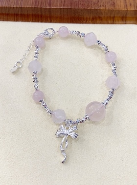 天然粉水晶手链女款轻奢小众