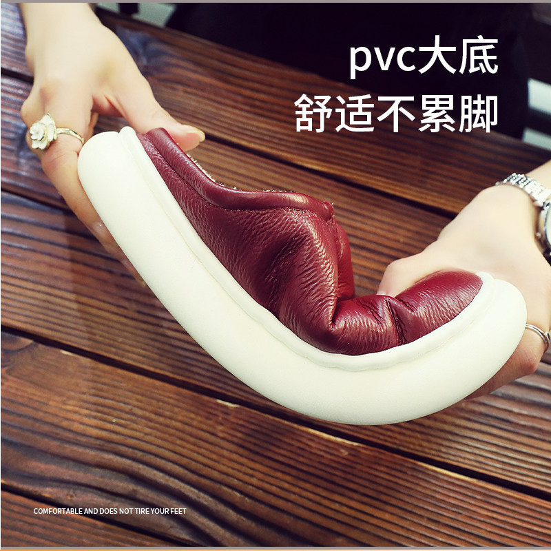 全真皮防水秋冬棉拖鞋季外穿加绒保暖厚底女士踩屎感室内棉鞋男款,淘宝优惠券,粉丝福利购,淘宝优惠卷