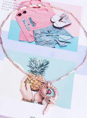 18K金水滴盘蛇项链复古吊坠