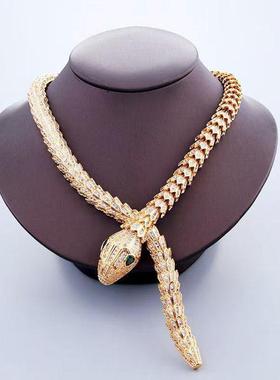 欧美风格奢华时尚夸张蛇项链