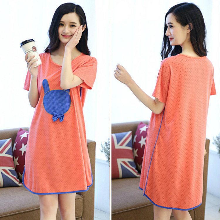 睡裙女款夏季莫代尔短袖圆领连体衣 达尔爽睡裙
