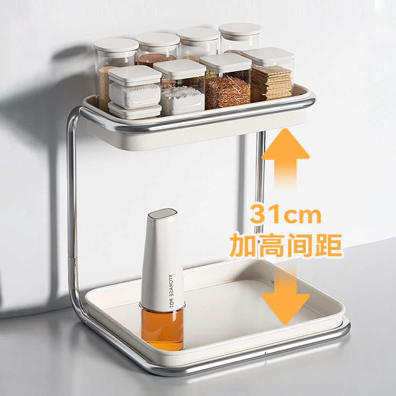 厨房调料置物架家用台面多功能双层调味品佐料油盐酱醋瓶罐收纳架,淘宝优惠券,粉丝福利购,淘宝优惠卷