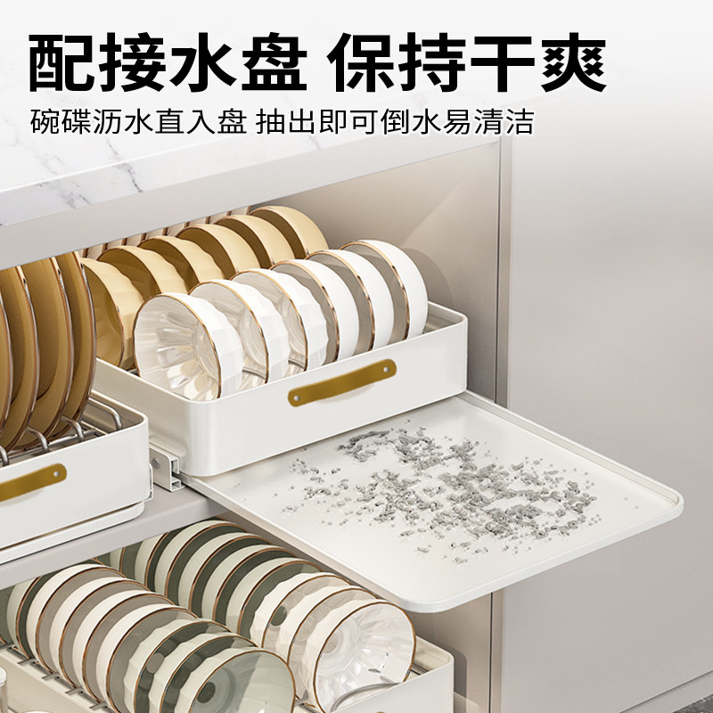不锈钢碗碟收纳架厨房橱柜内置物架抽屉式拉篮抽拉碗柜沥水碗盘架,淘宝优惠券,粉丝福利购,淘宝优惠卷