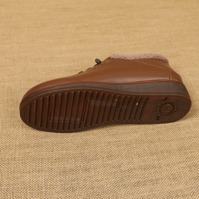 羊羔绒妈妈棉鞋平底防滑冬季皮鞋女真皮中老年人加绒保暖毛毛鞋,淘宝优惠券,粉丝福利购,淘宝优惠卷