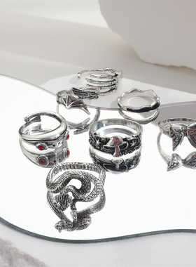 欧美复古蝙蝠戒指套装