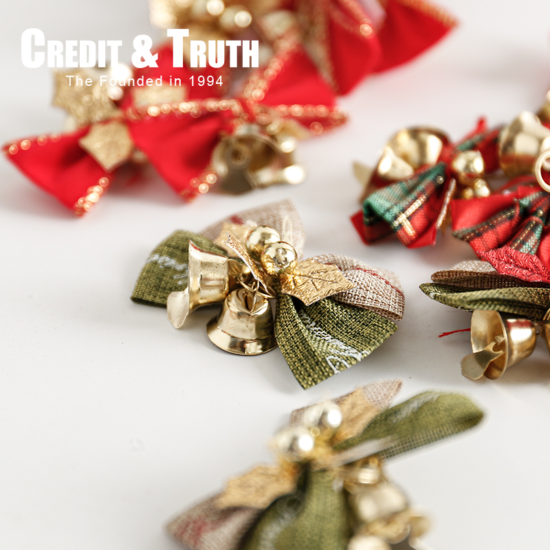 5cm圣诞小铃铛小蝴蝶结铃铛装饰配件挂件烘焙礼品礼盒diy配饰 - 图2
