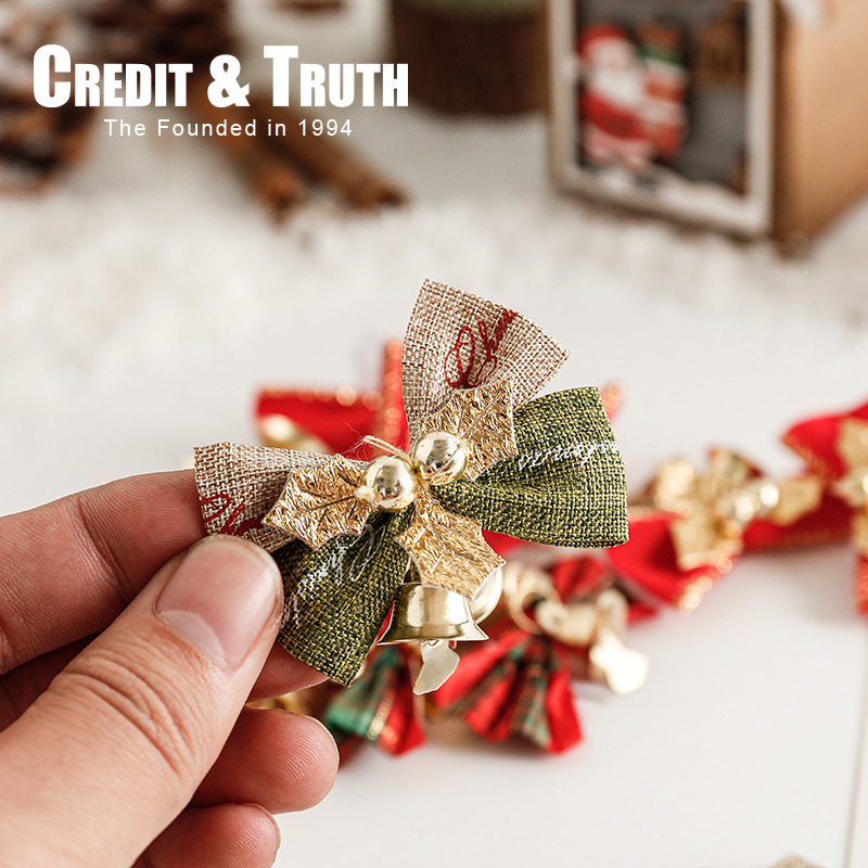 5cm圣诞小铃铛小蝴蝶结铃铛装饰配件挂件烘焙礼品礼盒diy配饰 - 图1