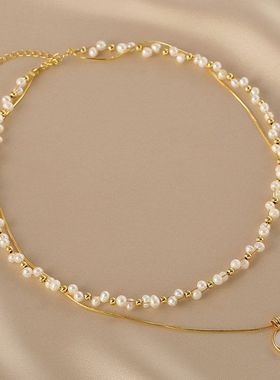 花阁原创链玫瑰花交叉颗粒层叠