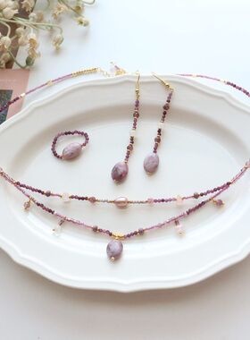 花阁原创耳钩串珠国风新中式双层