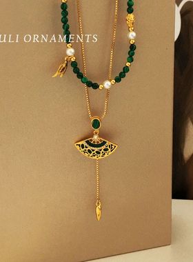 花阁原创729新款新中式折扇链感