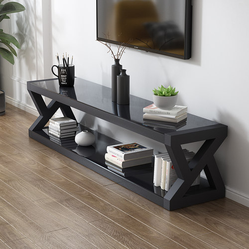 客厅电视柜简约现代小户型家用钢化玻璃茶几组合电视机柜定制定做 - 图1