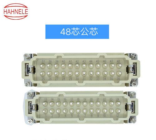 上海哈亭连接器48针矩形插头自动化重载连接器航空插头热流道插座 - 图0