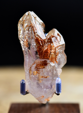 天然原色红泥骨干骸骨水晶吊坠