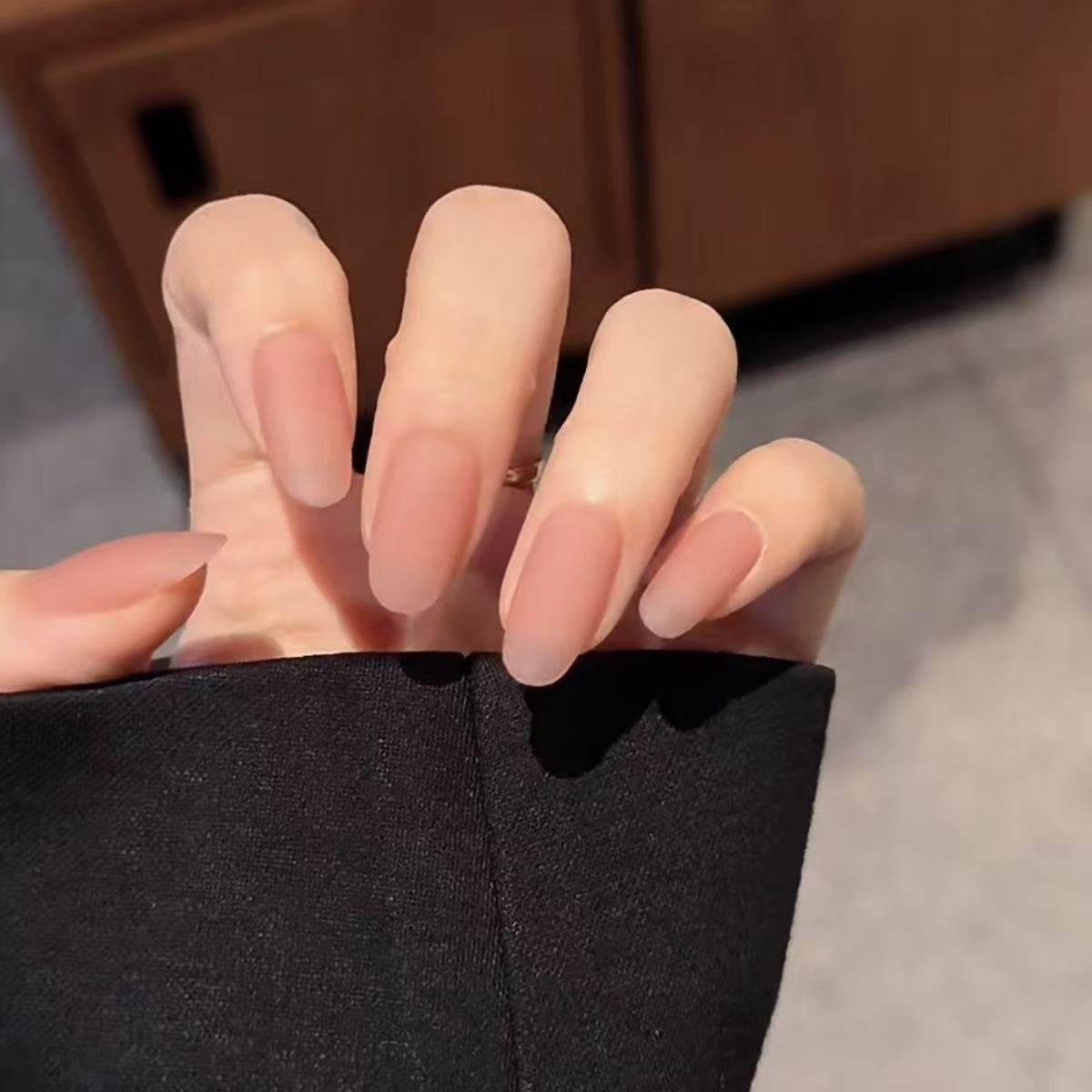 【磨砂樱花粉】纯手工穿戴甲片磨砂高级感裸色简约气质高端显白,淘宝优惠券,粉丝福利购,淘宝优惠卷