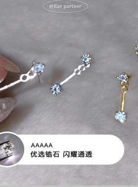 纯银针耳钉养耳洞小众高级感后挂