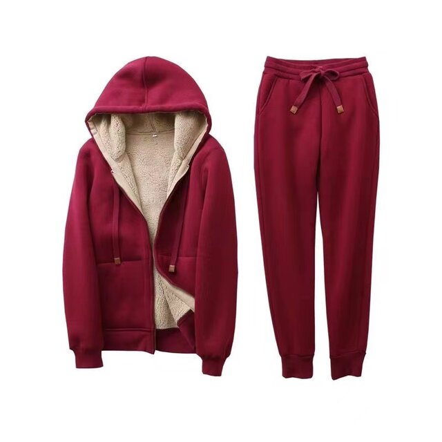 ເສື້ອຍືດແຂນຍາວຂອງແມ່ຍິງ hooded jacket sweatpants ສັ້ນ