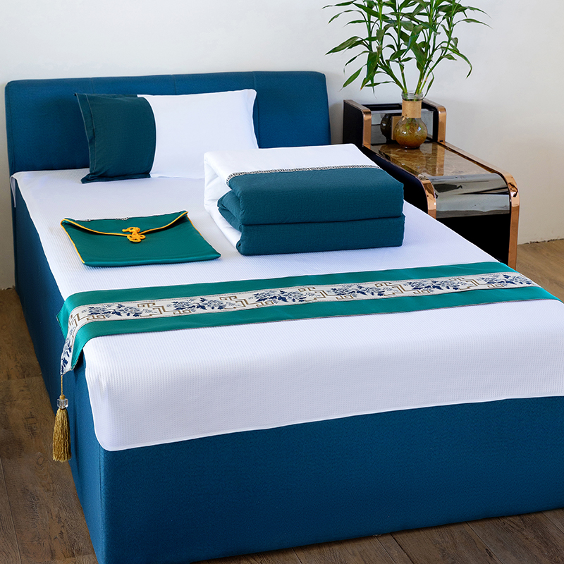 高档足浴足疗按摩沙发床单加厚防滑美容spa床单泰式炕床床单定制 - 图0