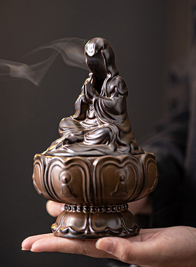 无相观音仿古禅意陶瓷工艺品
