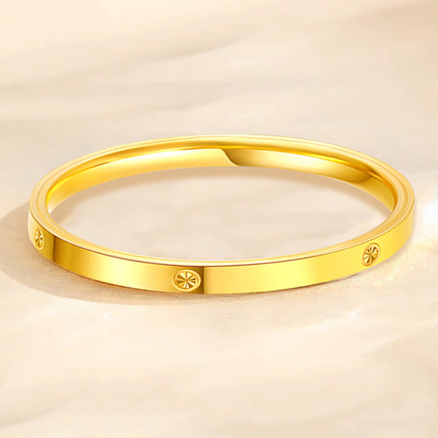 Pure gold 999 meter diamond pattern gold ring gift for women