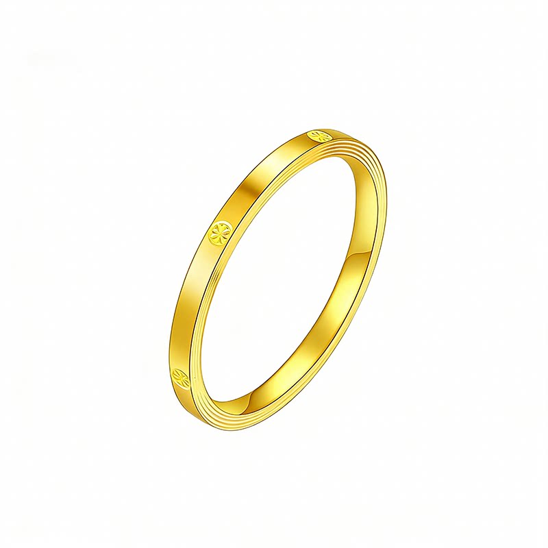 Pure gold 999 meter diamond pattern gold ring gift for women
