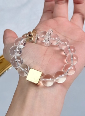 天然白水晶手链女款单圈简约风格饰品礼物送女友闺蜜生日礼物