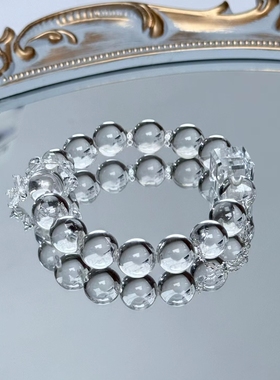 天然白水晶手链女款单圈简约风格饰品礼物送女友闺蜜生日礼物