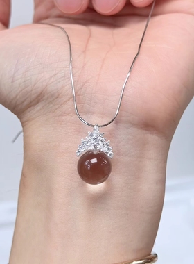 天然白水晶皇冠吊坠女款轻奢小众设计感项链送女友闺蜜生日礼物