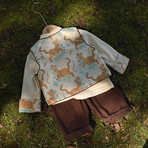 周岁礼服男宝宝抓周衣服新中式儿童洋气汉服套装生日婴儿春秋唐装 - 图1