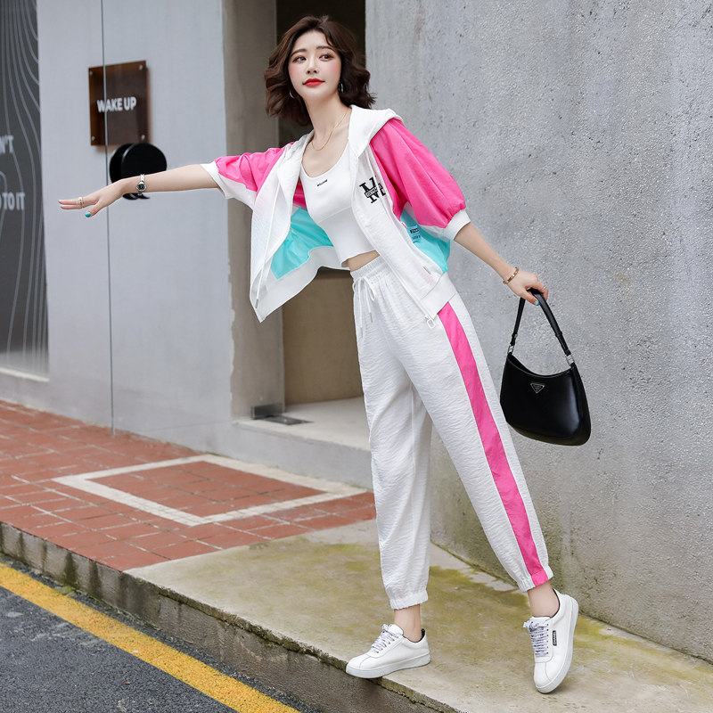 运动休闲套装夏季2022新款洋气宽松 依蓝姗时尚套装