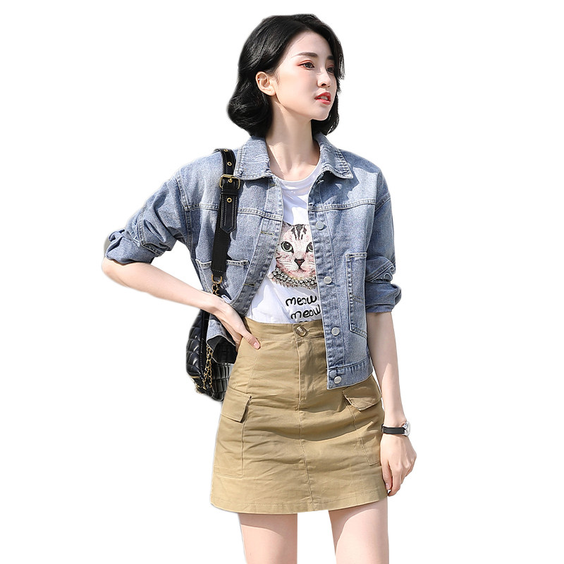 牛仔外套女宽松韩版bf原宿新款上衣 依蓝姗短外套