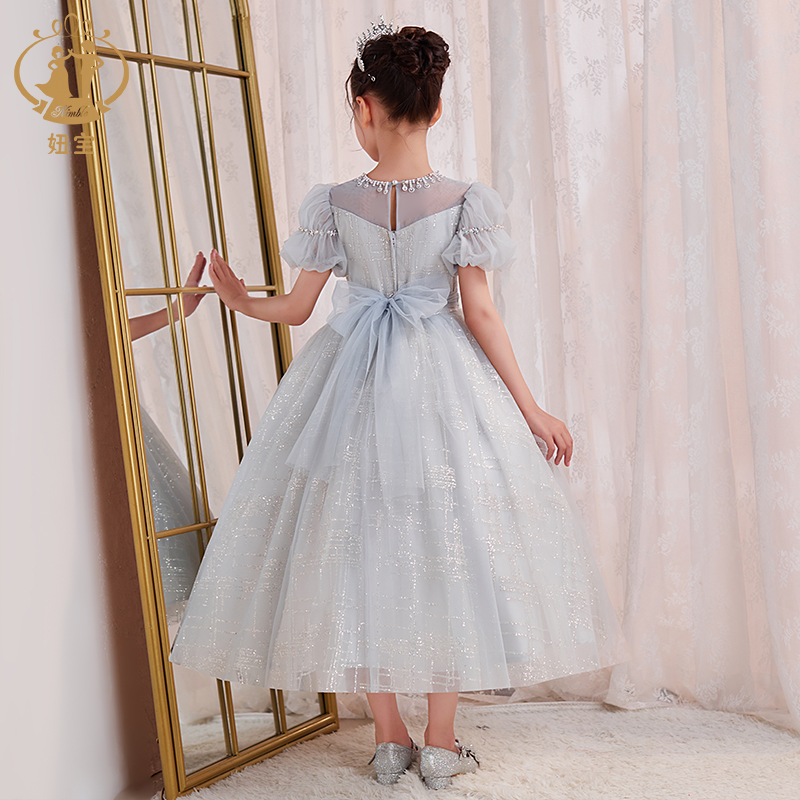 女童礼服轻奢小众高端儿童演出服主持人钢琴演奏小女孩生日公主裙 - 图2
