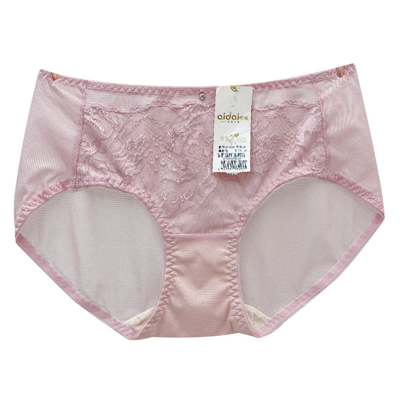 2025新品爱戴内裤性感蕾丝边青年中腰女短裤舒适透气纯色提臀底裤,淘宝优惠券,粉丝福利购,淘宝优惠卷