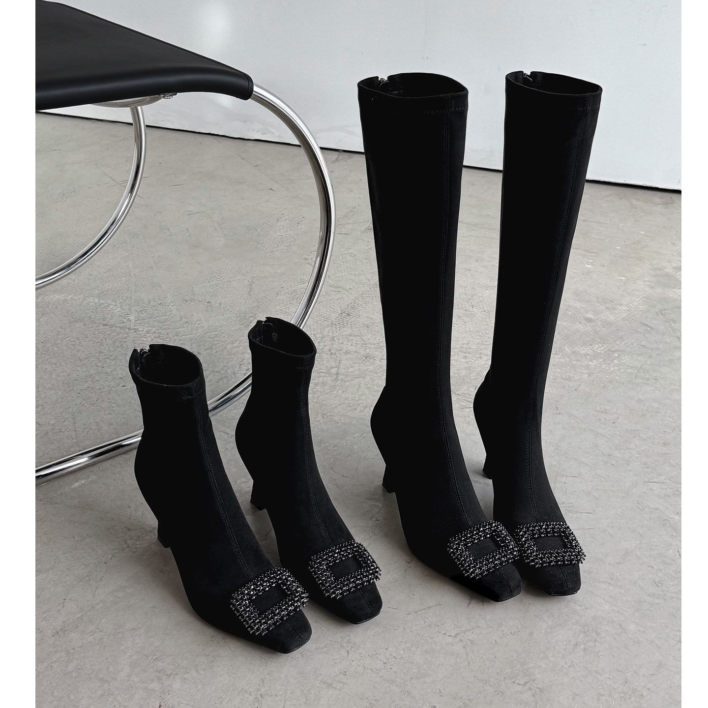 Kmeizu优雅千金~8cm细超高跟短靴女秋冬弹力瘦瘦靴小腿袜靴高筒靴,淘宝优惠券,粉丝福利购,淘宝优惠卷