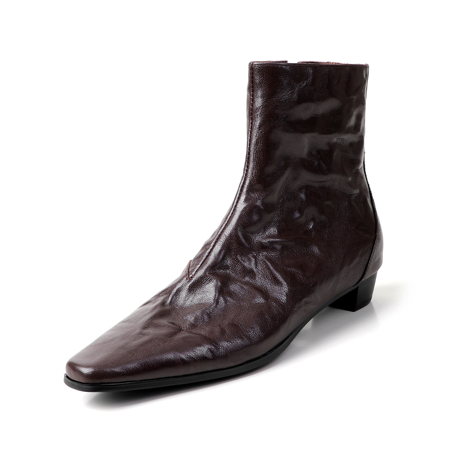 Kmeizu优雅显瘦~3cm粗猫跟短靴女秋冬方头简约静音商务及踝马丁靴,淘宝优惠券,粉丝福利购,淘宝优惠卷