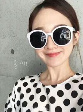 大脸白色边框眼睛韩国个性风墨镜