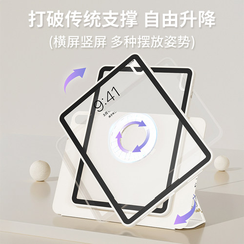 iPad11保护套air8壳720旋转2025新款pro11寸磁吸air6/7防弯Y苹果10代平板支架13寸透明9可爱mini7轻薄8拆分高 - 图2