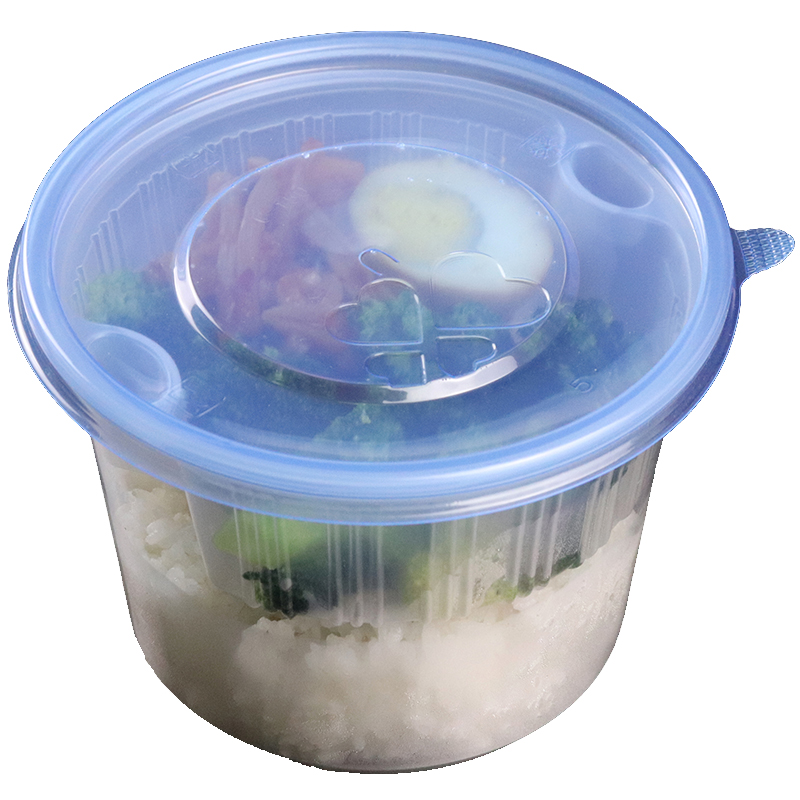 外卖汤面分离双层打包盒一次性圆形高档商用麻辣烫汤面条餐盒塑料 - 图3