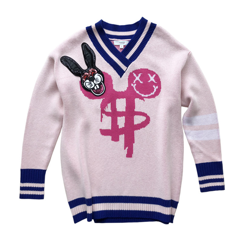 马克华菲2019秋冬街头风卡通毛衣 易崴迅服饰毛针织衫